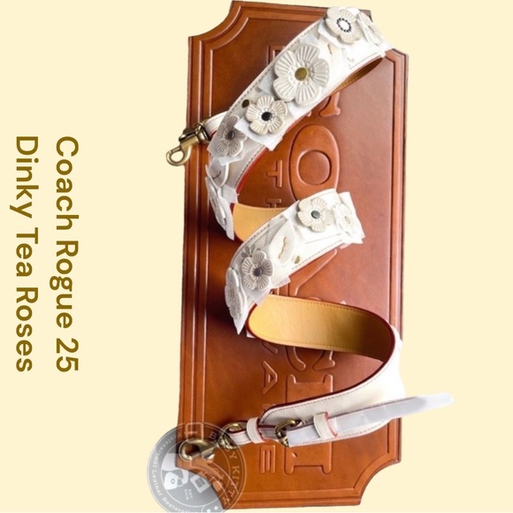 RARE Coach Rogue 25 (with Dinky Tea Roses) Satchel & Custom Dinky Tea Rose Strap - Picture 11 of 16